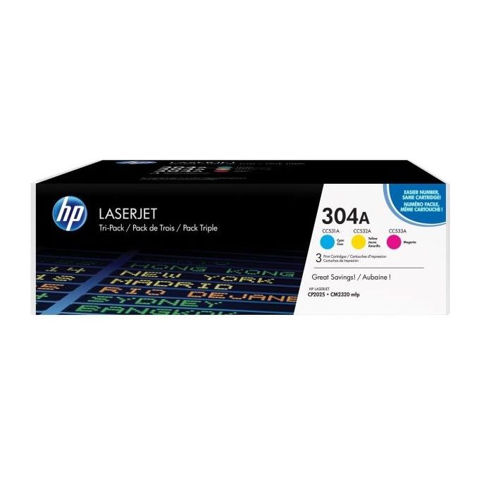 Hp Toner 304a Tripack Ciano Magenta Giallo