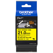 Brother HSE-651E Nastro Termorestringente per Etichettatrici P-touch 21,0 mm Nero su Giallo colore Giallo