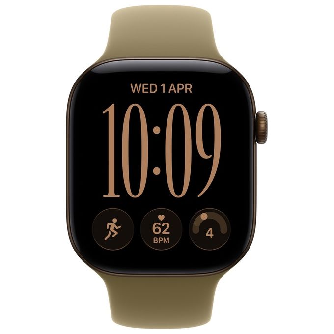 Apple MJEG4QL-A Apple Watch Series 12 GPS Smartwatch Cassa 42 mm in Alluminio con Cinturino Sport Oliva colore Bronzo Scuro