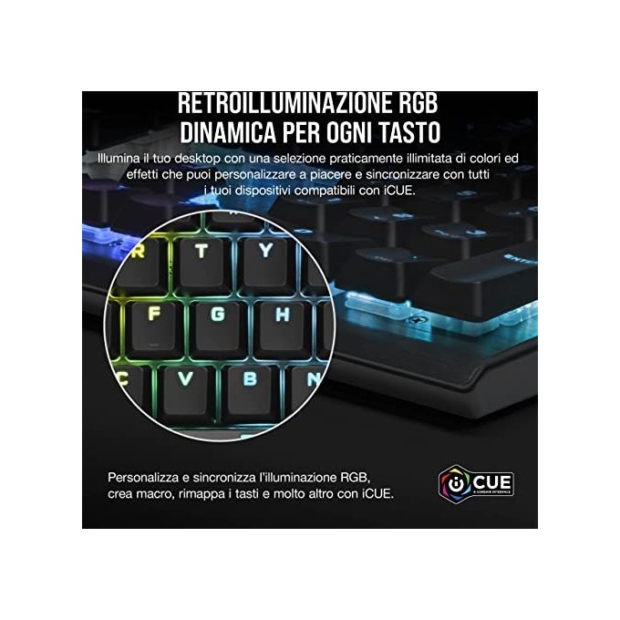 Corsair K60 Pro RGB Tastiera Meccanica MX Low Profile Speed USB Layout IT Nero