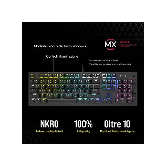 Corsair K60 Pro RGB Tastiera Meccanica MX Low Profile Speed USB Layout IT Nero