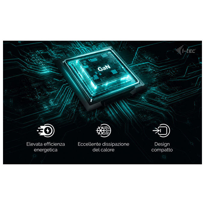 I-Tec 8595611708060 Caricatore Universale 100W USB-C GAN colore Nero