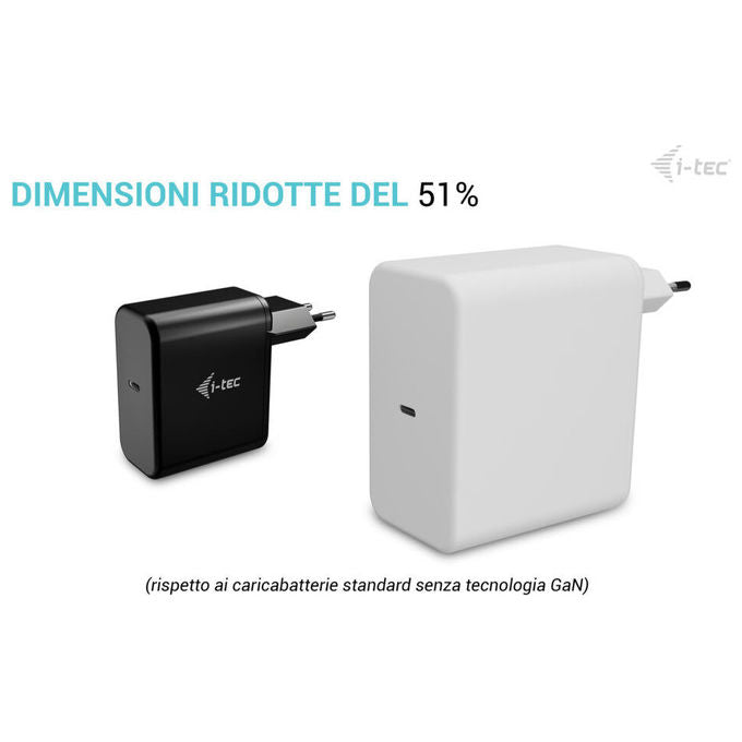 I-Tec 8595611708060 Caricatore Universale 100W USB-C GAN colore Nero