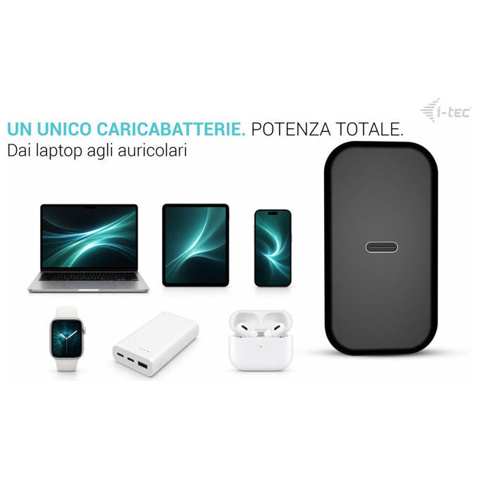 I-Tec 8595611708060 Caricatore Universale 100W USB-C GAN colore Nero