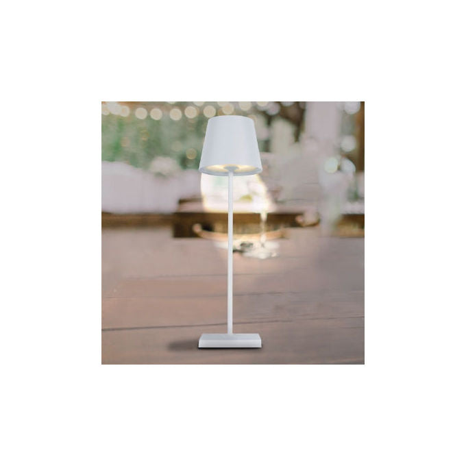 Kon.El.Co. 23.8610.71 Chloé Lampada da Tavolo LED Ricaricabile 2,2 W 200 lm 3000 K Dimmer Touch IP54 colore Bianco