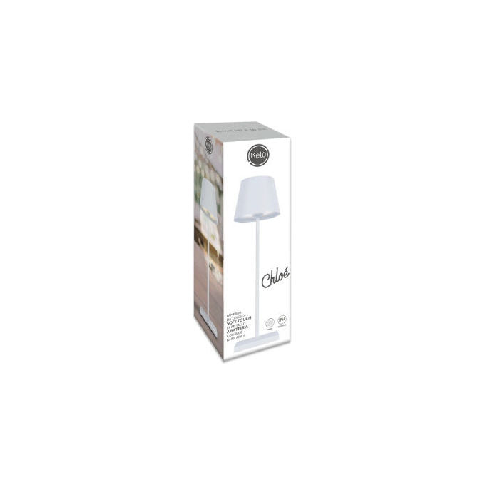 Kon.El.Co. 23.8610.71 Chloé Lampada da Tavolo LED Ricaricabile 2,2 W 200 lm 3000 K Dimmer Touch IP54 colore Bianco