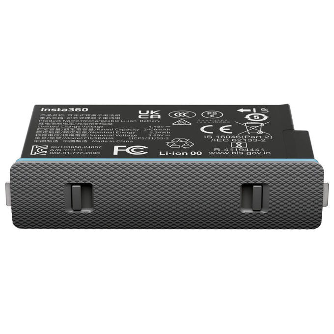 Insta360 CINSBAHA X5 Battery Batteria per fotocamera 2400 mAh 9,34 Wh colore Nero