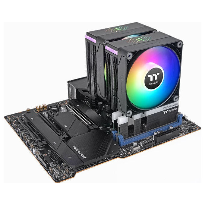 Thermaltake CL-P121-CA12SW-A ASTRIA 600 ARGB CPU Cooler 2 ventole 120 mm 6 heatpipe 265W TDP 500 ~ 1800 RPM 26,8 dB colore Nero