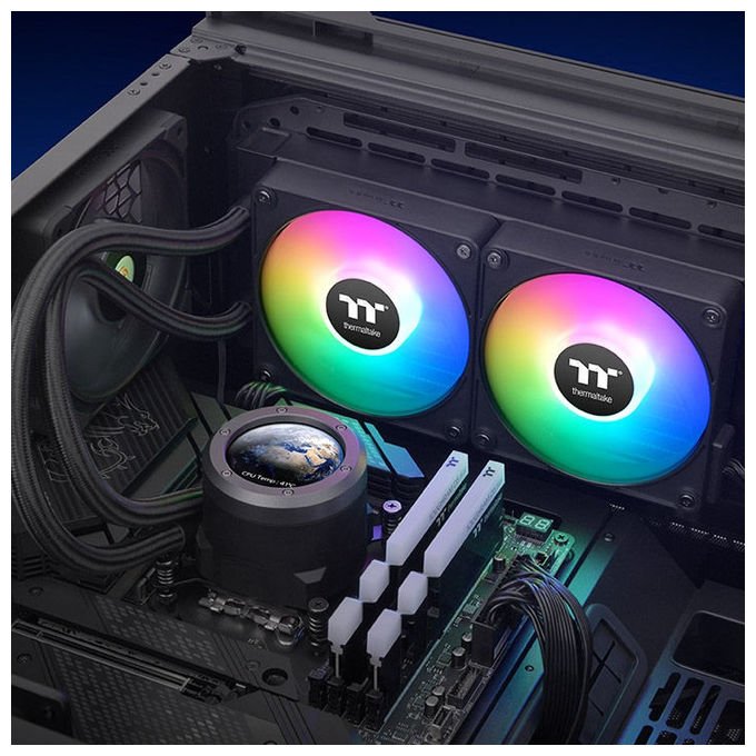 Thermaltake CL-W414-PL12SW-A Kit di raffreddamento a liquido 12cm con LED colore Nero