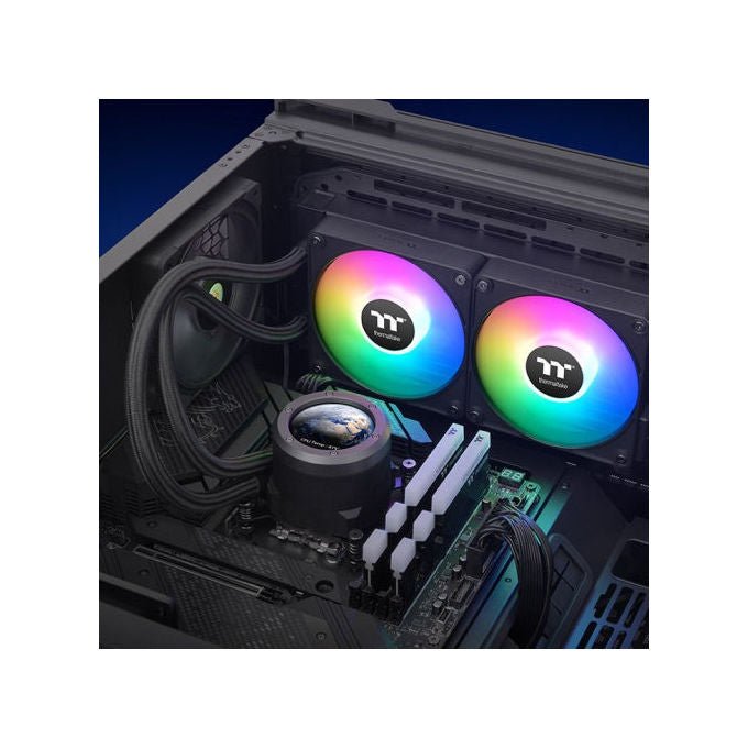 Thermaltake CL-W416-PL14SW-A Raffreddatore di Liquidi All-In-One Diametro 14 cm 2 Ventole ARGB Nero
