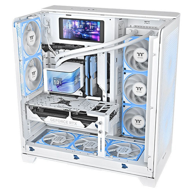 Thermaltake CL-W454-PL12SW-A MAGCurve 360 Ultra Raffreddamento a Liquido AIO ARGB 3x120mm Display AMOLED 6.67'' 365W TDP colore Bianco