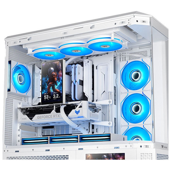 Thermaltake CL-W494-PL12SW-A ST360 Ultra Refrigeratore a Liquido All-in-One Display 7'' RGB 365 W colore Bianco