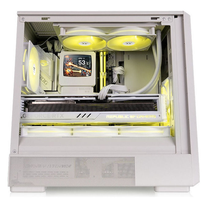 Thermaltake CL-W509-PL12SW-A Retro 240 Ultra ARGB Raffreddamento ad Acqua 240mm LCD TFT 3 6 Pollici Sincronizzazione ARGB Colore Beige