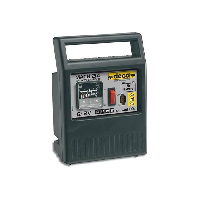 Deca Carica Batterie Moto  CLASS MACH 214  Compatto Portatile 6-12V per Batterie Auto e Moto 15-60 Ampere