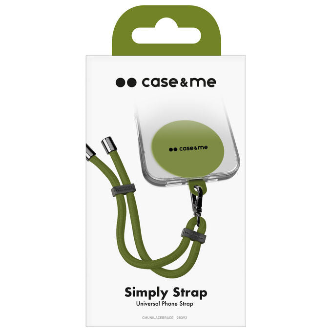 Case and Me CMUNILACEBRACG Cinturino da Polso Regolabile con Attacco Universale per Cover Smartphone Colore Verde