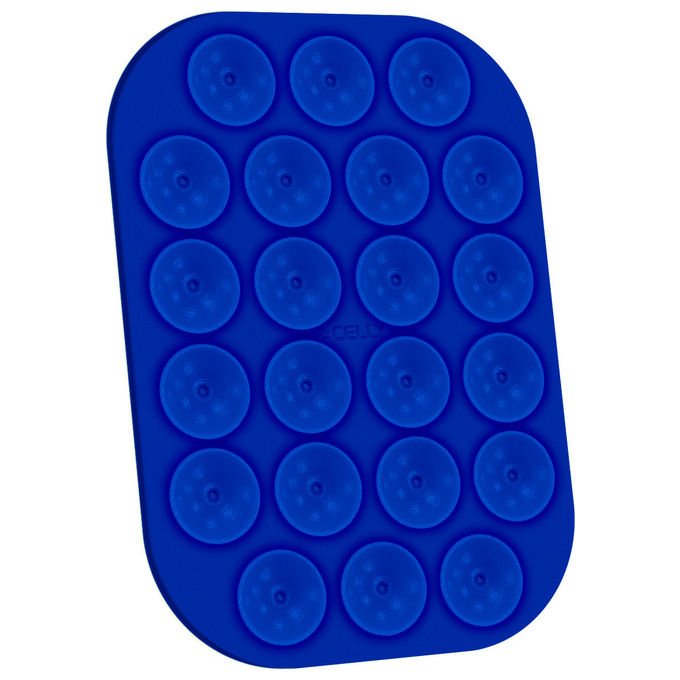 Celly COLFIXSQUAREBL Supporto Passivo per Telefono Cellulare Smartphone in Silicone con Fissaggio a Ventosa colore Blu
