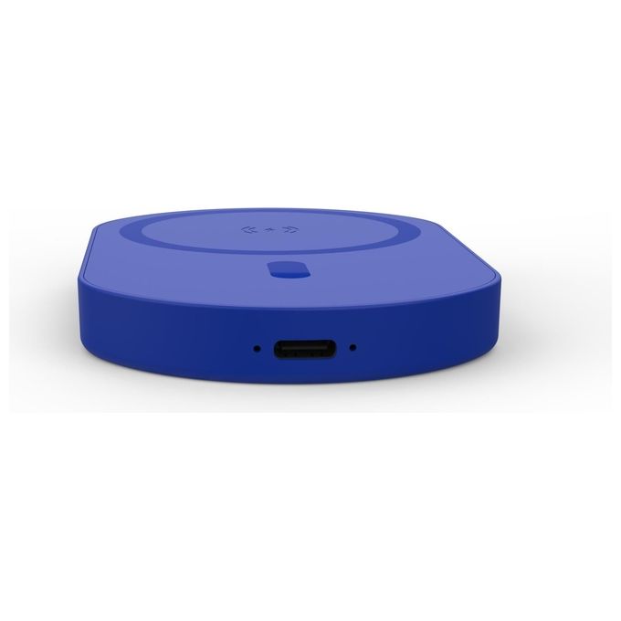 Celly COLMAGPB3000BL COLLEZIONE OFFSET Powerbank Wireless 5000 mAh compatibile Magsafe e Android con Anello Magnetico incluso colore Blu