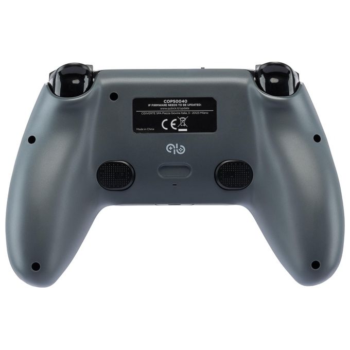 Qubick COP50040 Gamepad per PlayStation 5 e PC con Stick Hall Effect Pulsanti Programmabili Vibrazione Touchpad Audio USB-C Nero