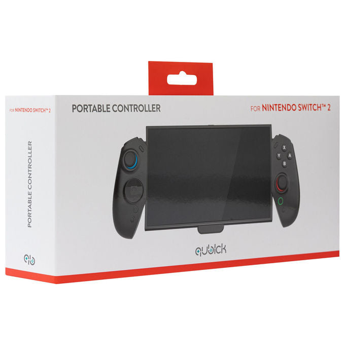 Qubick COS20020 Controller Portatile per Nintendo Switch 2 con Sensore di Movimento 9 Assi 4 Pulsanti Posteriori Programmabili Vibrazione Regolabile Slot per 4 Schede di Gioco colore Nero