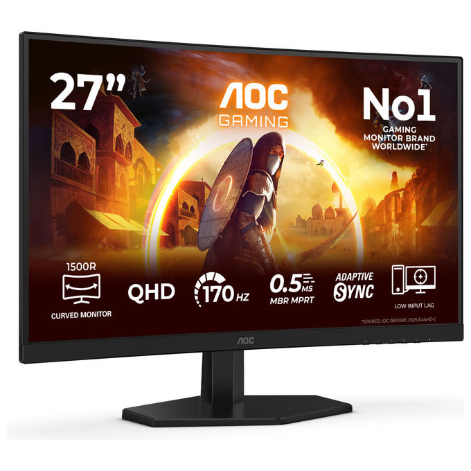 AOC CQ27G42FE Monitor Gaming Curvo 27'' WQHD 2560x1440 Pannello VA Adaptive Sync HDR10 colore Nero