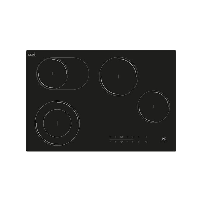 Master Kitchen MKHC 7742 D-O BK Piano cottura a induzione 77 cm 4 zone Touch Slider Booster Timer Blocco bambini colore Nero