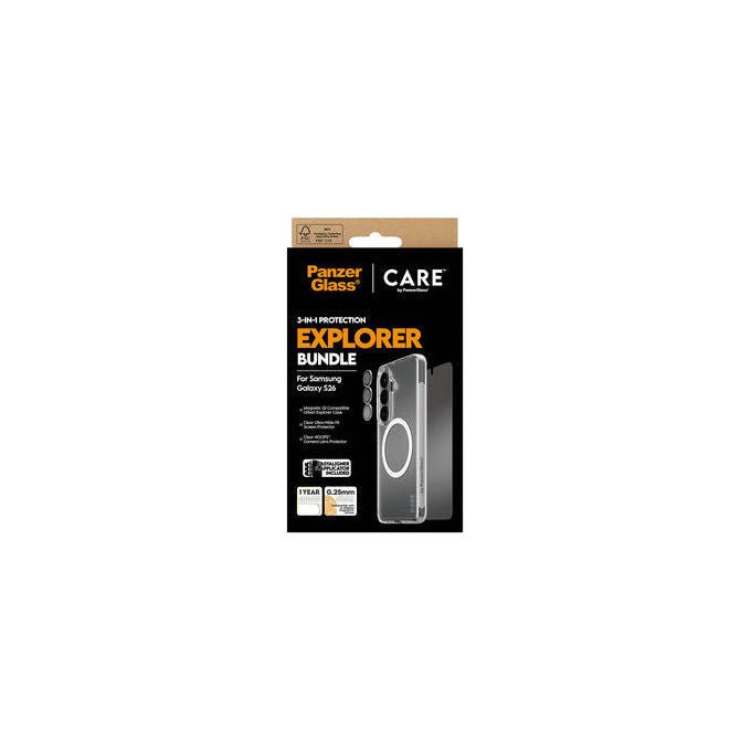 PanzerGlass CR12957 CARE by PanzerGlass 3-in-1 Bundle Custodia Cover con Protezione Schermo e Obiettivo Fotocamera Resistente ai Graffi colore Trasparente