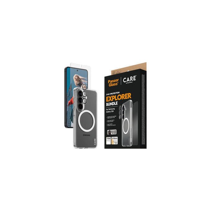 PanzerGlass CR12957 CARE by PanzerGlass 3-in-1 Bundle Custodia Cover con Protezione Schermo e Obiettivo Fotocamera Resistente ai Graffi colore Trasparente