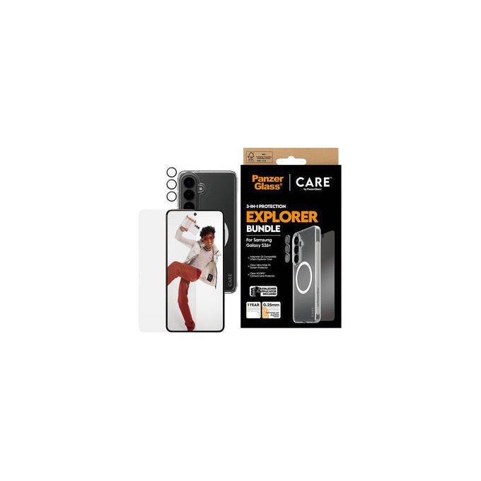PanzerGlass CR34288 CARE 3-in-1 Bundle Custodia Cover con Pellicola Protettiva per Samsung Galaxy S26+ colore Trasparente