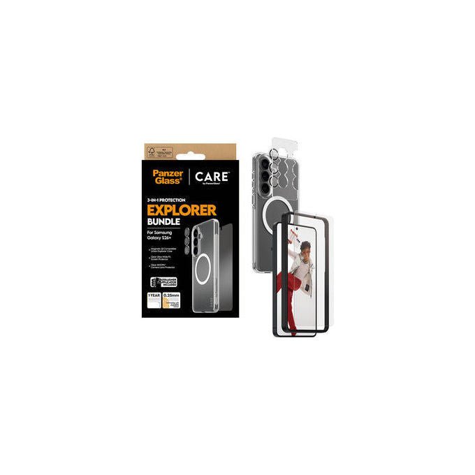 PanzerGlass CR34288 CARE 3-in-1 Bundle Custodia Cover con Pellicola Protettiva per Samsung Galaxy S26+ colore Trasparente