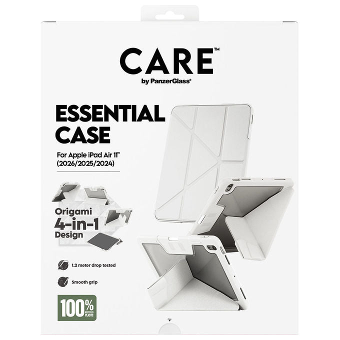 PanzerGlass CR37876 CARE Essential Cover per iPad Air 11 (2024-2026) con Design Origami 4-in-1 Angoli Rinforzati Chiusura Magnetica colore Light Grey