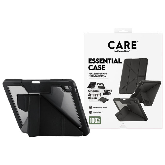 PanzerGlass CR76640 CARE by PanzerGlass Capa TPU Essential per iPad Air 11'' (2024-2026) con Design Origami 4-in-1 Chiusura Magnetica Supporto Integrato Apple Pencil colore Nero