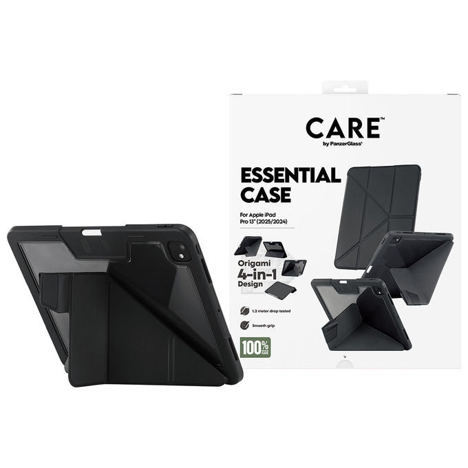 PanzerGlass CARE by Essential Case Custodia TPU Design Origami 4-in-1 Supporto Apple Pencil Chiusura Magnetica colore Nero