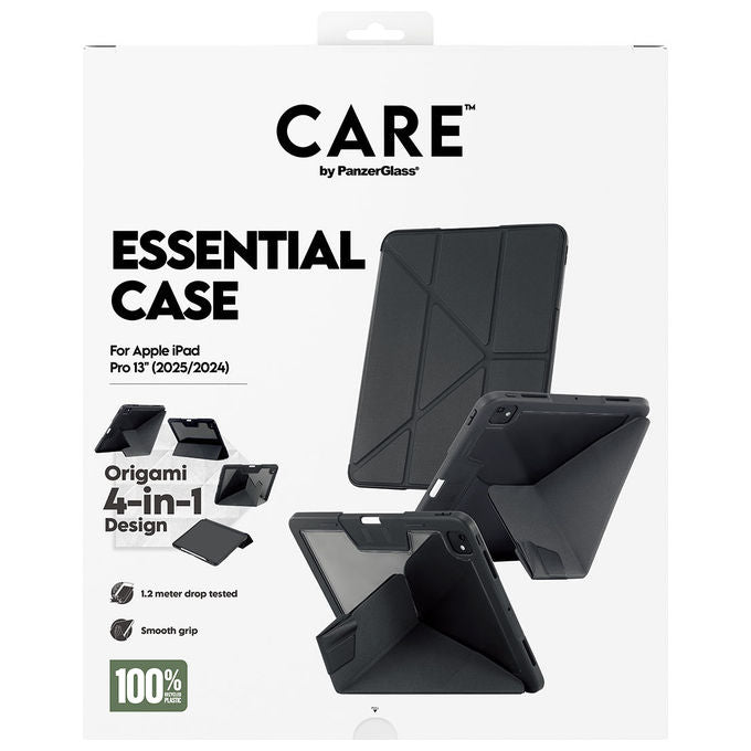 PanzerGlass CARE by Essential Case Custodia TPU Design Origami 4-in-1 Supporto Apple Pencil Chiusura Magnetica colore Nero