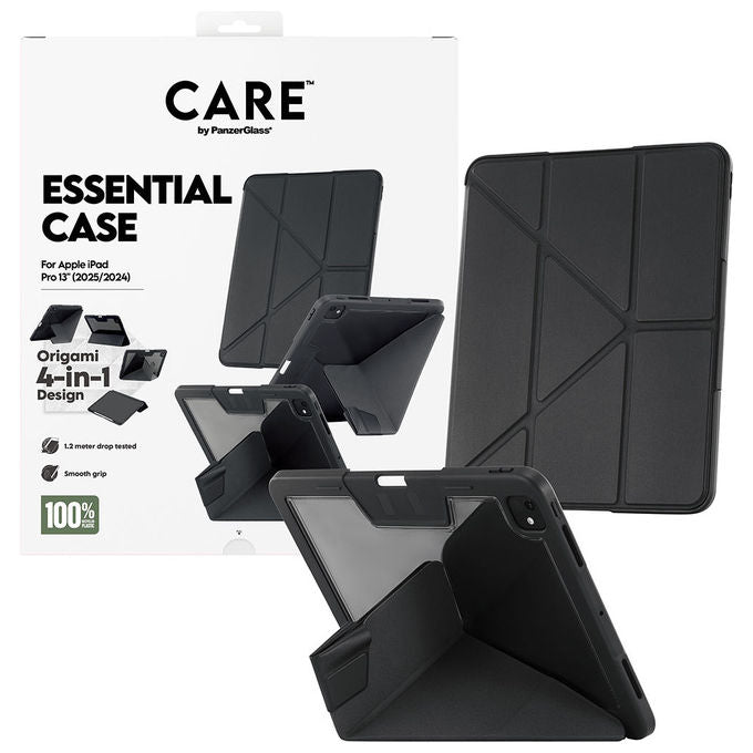 PanzerGlass CARE by Essential Case Custodia TPU Design Origami 4-in-1 Supporto Apple Pencil Chiusura Magnetica colore Nero