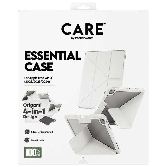 PanzerGlass CR90069 CARE by PanzerGlass Custodia 4-in-1 con Supporto Apple Pencil e Protezione Angolare Rinforzata colore Grigio chiaro