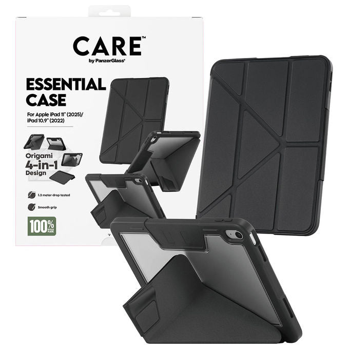 PanzerGlass CR98643 CARE by PanzerGlass Essential Case Cover TPU con supporto Apple Pencil funzione stand e dormire risveglio colore Nero