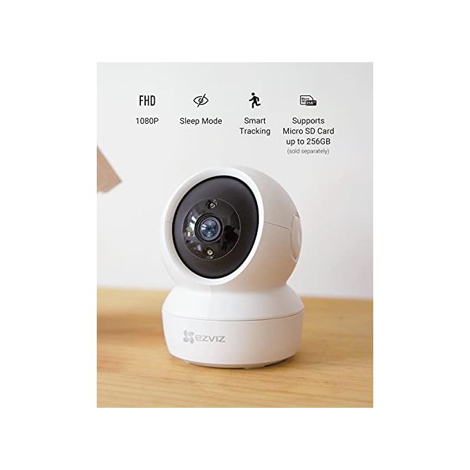 Ezviz C6N Telecamera Wi-Fi Interno Fullhd Motorizzata a 360°, Videocamera Sorveglianza Interno Wi-Fi per Animali e Bambini con Visione Notturna, Tracciamento del Movimento e Audio Bi-direzionale