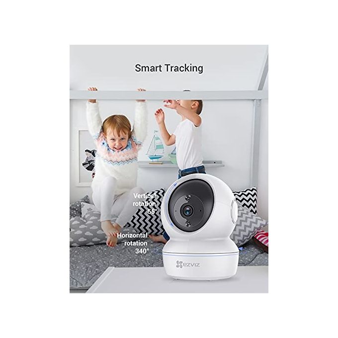 Ezviz C6N Telecamera Wi-Fi Interno Fullhd Motorizzata a 360°, Videocamera Sorveglianza Interno Wi-Fi per Animali e Bambini con Visione Notturna, Tracciamento del Movimento e Audio Bi-direzionale