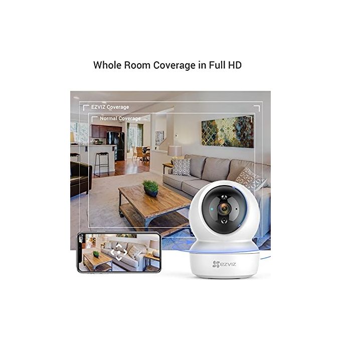 Ezviz C6N Telecamera Wi-Fi Interno Fullhd Motorizzata a 360°, Videocamera Sorveglianza Interno Wi-Fi per Animali e Bambini con Visione Notturna, Tracciamento del Movimento e Audio Bi-direzionale