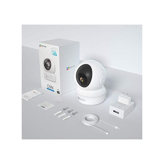 Ezviz C6N Telecamera Wi-Fi Interno Fullhd Motorizzata a 360°, Videocamera Sorveglianza Interno Wi-Fi per Animali e Bambini con Visione Notturna, Tracciamento del Movimento e Audio Bi-direzionale