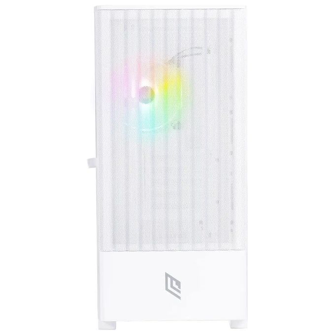 Noua Fobia L111 Bianco Case Micro ATX per PC Gaming Mini Tower 0.60MM SPCC Ventola LED ARGB Indirizzabile Frontale Mesh e Pannello Laterale in Vetro Temperato Chiusura Magnetica