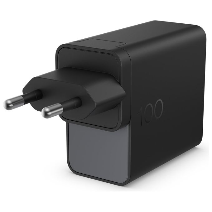 HP CS9V8AA Caricabatterie da Parete 100 W USB C PD 3.0 Tecnologia GaN Compatto e Leggero con Cavo 2 m Incluso colore Nero