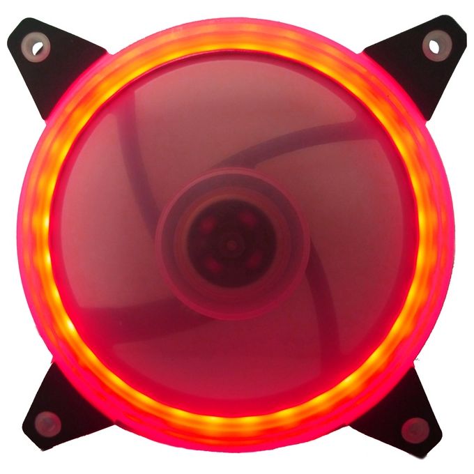 Cortek ventola 120x120 12 volt connettore 3 poli+4 poli molex luce rossa