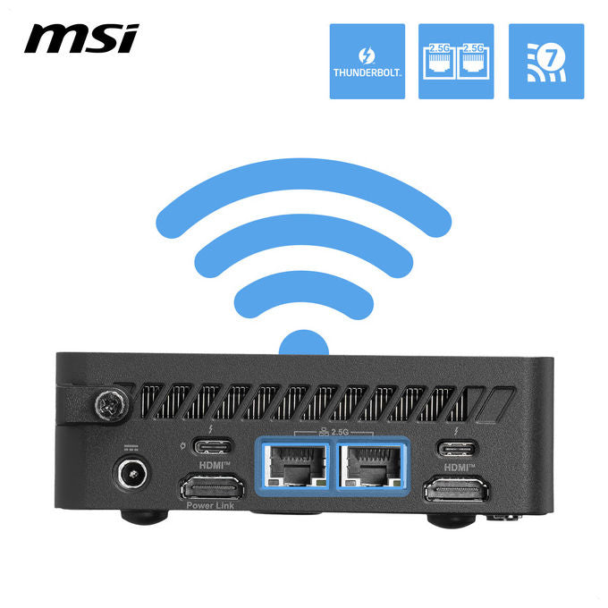 MSI CUBI NUC AI+ 3MG-004BEU Mini PC barebone Intel SoC FCBGA2540 Wi-Fi 7 colore Nero