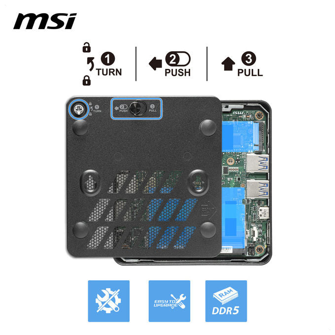 MSI CUBI NUC AI+ 3MG-004BEU Mini PC barebone Intel SoC FCBGA2540 Wi-Fi 7 colore Nero