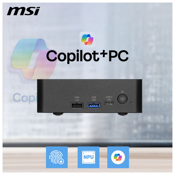 MSI CUBI NUC AI+ 3MG-004BEU Mini PC barebone Intel SoC FCBGA2540 Wi-Fi 7 colore Nero