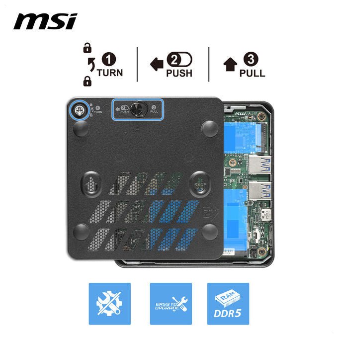MSI CUBI NUC AI+ 3MG-005BEU Cubi NUC AI+ Mini PC barebone Intel Core Ultra 5 322 Wi-Fi 7 Bluetooth 5.4 colore Nero