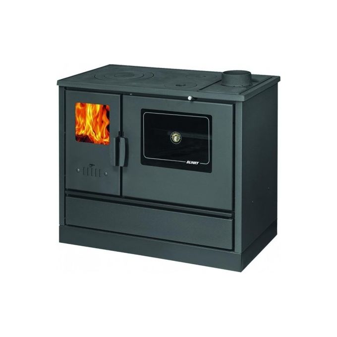 Blinky Cucina a Legna con Forno Lina Porta in Vetro Antracite