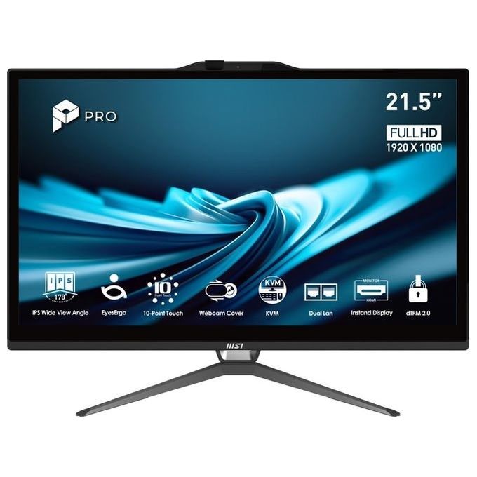 MSI PRO AP222T 14M PC All-in-One 21,5'' Intel Core i5-14400 8GB RAM 256GB SSD Touch Screen FHD Wi-Fi colore Nero