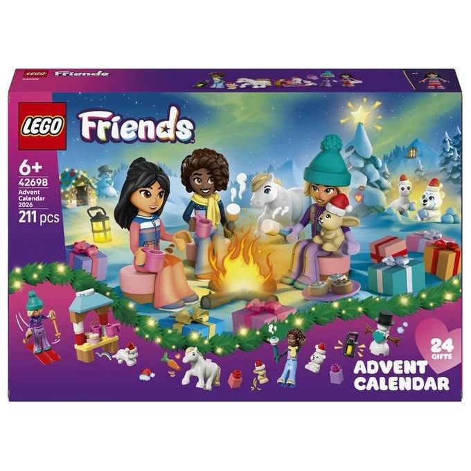 Lego 42698 LEGO Friends Calendario dell'Avvento 2026 con 211 pezzi 3 mini bamboline e 6 mini animali colore Multicolore